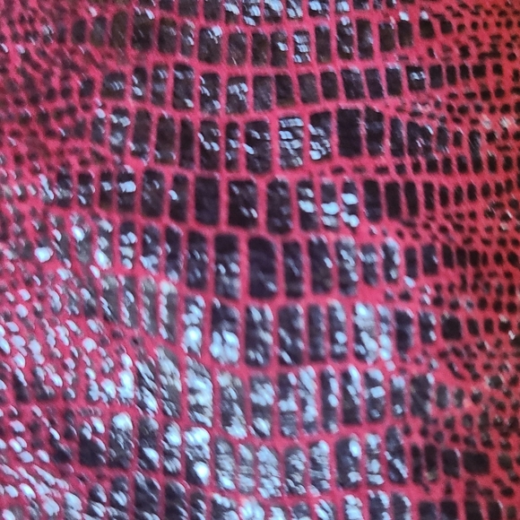 Red Python Pattern Mini Skirt - Picture 3 of 9